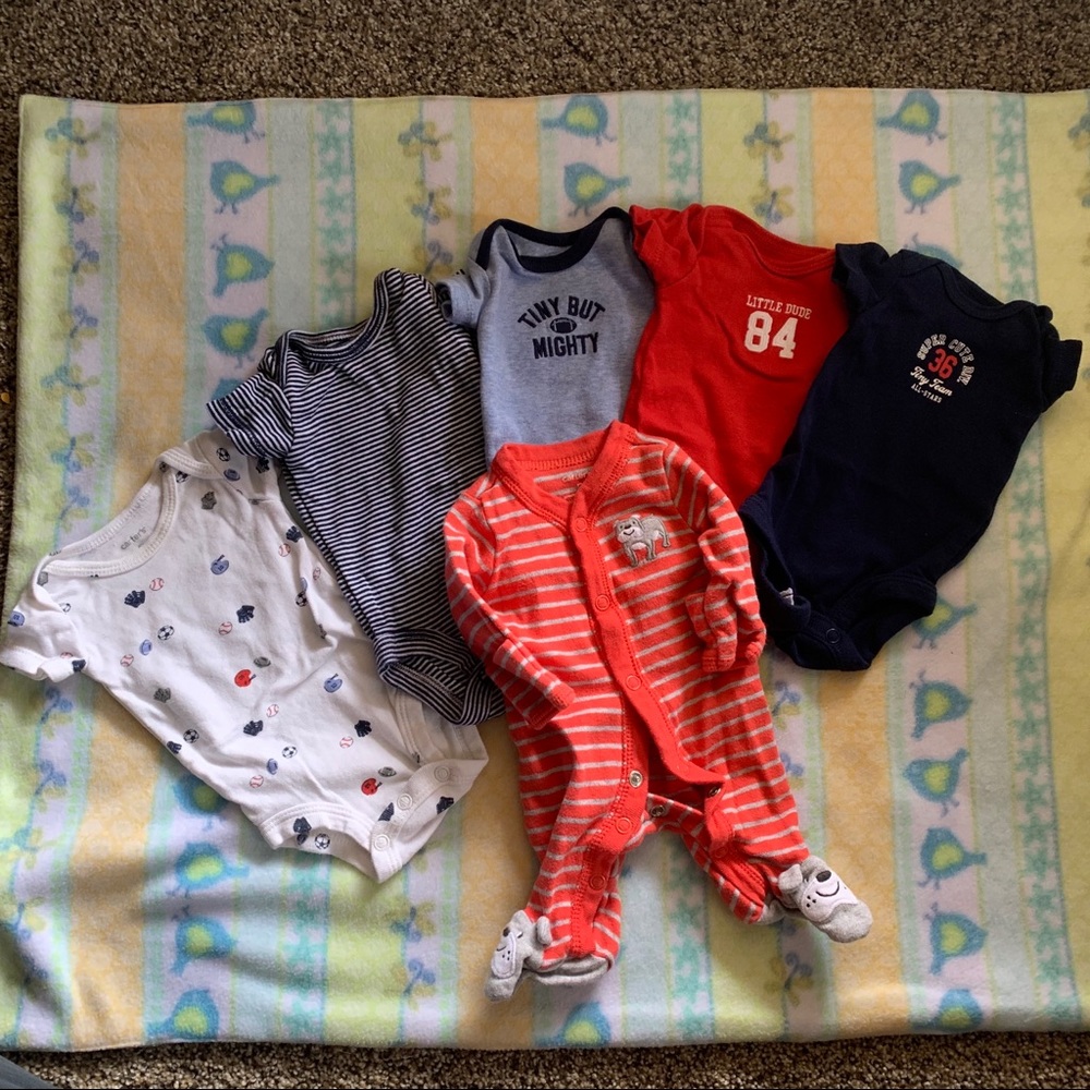 Preemie Bodysuits and Pajama 6 piece bundle